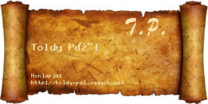 Toldy Pál névjegykártya
