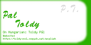pal toldy business card